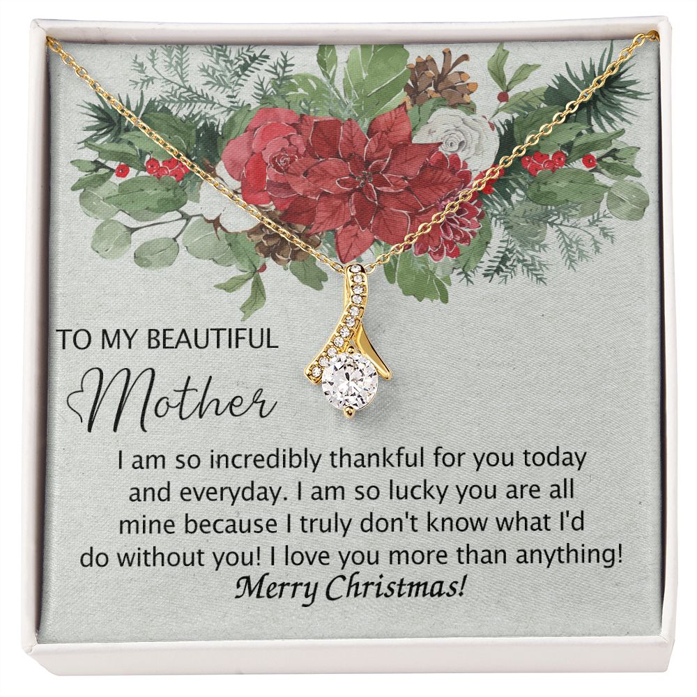 To My Mother Necklace from Daughter Pendant for Mom Christmas Pendant Inspirational Gift from Son to Mom Personalized Necklace Gift for Mother Fiance Christmas Present from Child 301 Alluring Beauty Necklace