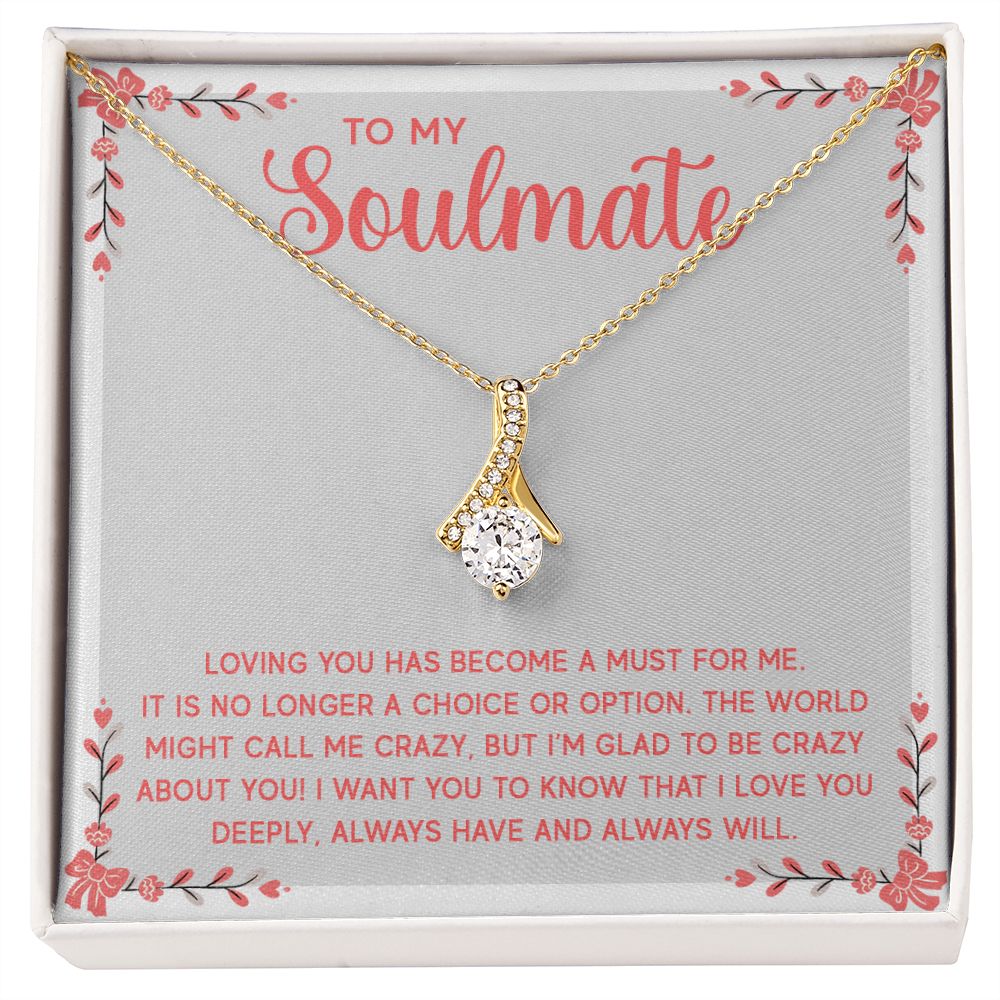 To My Soulmate Necklace for Women Birthday Christmas Jewelry Gifts For My Wife with Message Card Box Personalized Gift Present Pendant for Future Wife Soulmate Girlfriend Love 14 Alluring Beauty Necklace