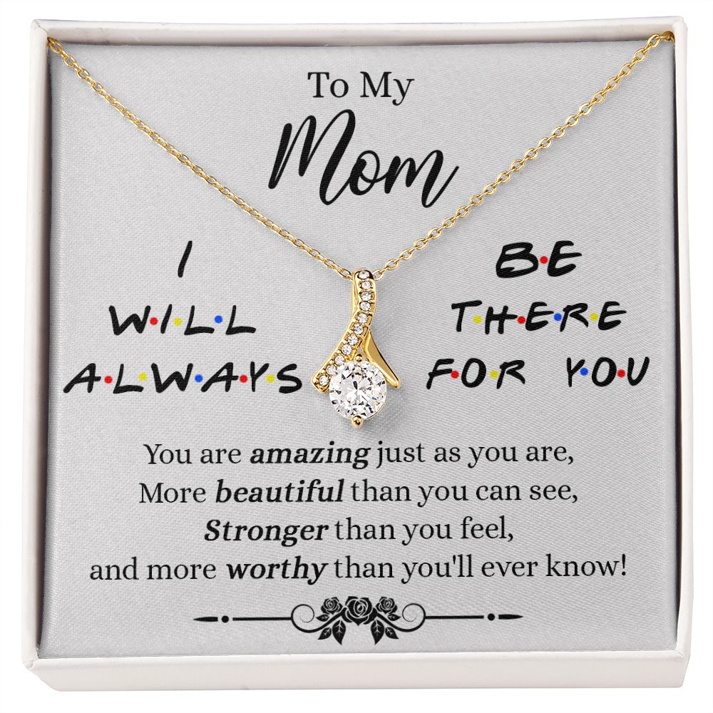 Mother Daughter Necklace Gifts For Mom Birthday Christmas Mothers Day Present To My Mom Jewelry Pendant Message Card Gift Box Alluring Beauty Necklace