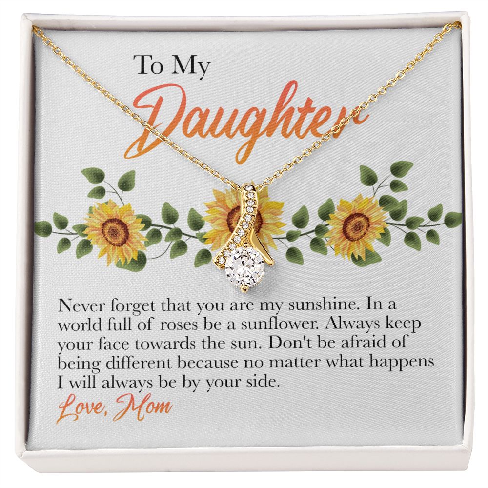 Jewelry Pendant Present for Daughter, To My Daughter Gift Necklace from Mom, Mother Daughter Gift Ideas, Birthday Christmas Gift Graduation Gifts for Daughters, Mother and Daughter Necklace 12 Alluring Beauty Necklace