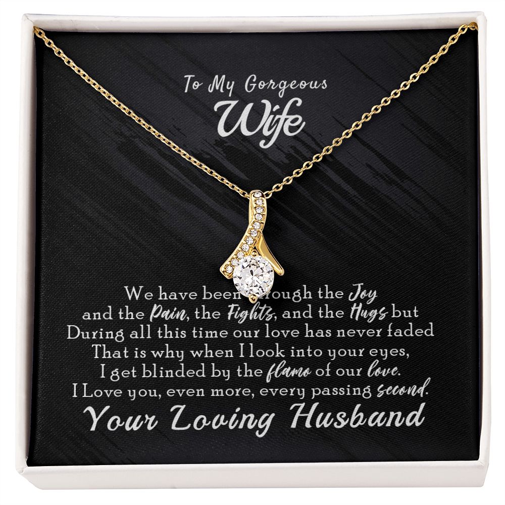 To My Wife Necklace from Husband, Personalized Necklace for Women, Luxury Necklace for Wife from Man Men, Wedding Anniversary Present For Wife, Beautiful Wife Jewelry Christmas Birthday Gift For Wife14 Alluring Beauty Necklace