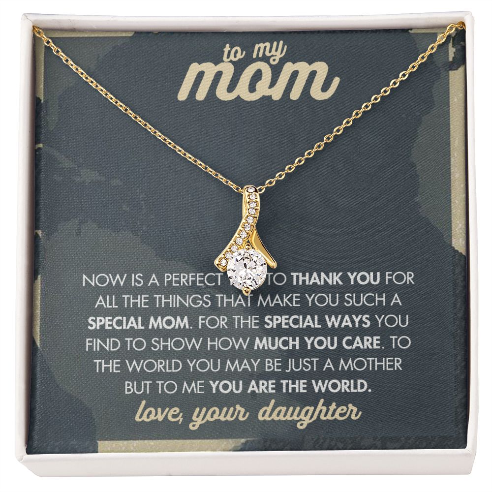Mom Necklace Gifts for Mom from Daughter to Mom Gifts for Mothers Day from Daughter, To My Mom Necklace from Daughter to Mom Birthday Gifts Necklace with Message Card and Gift Box2237 Alluring Beauty Necklace