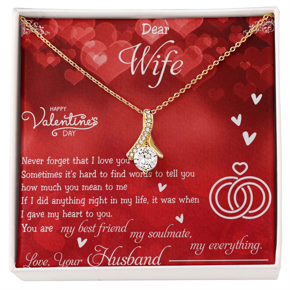 To My Wife Necklace, Wedding Anniversary Jewelry For Women, Necklace For Wife from Husband, Gift For Wife Birthday Gifts From Husband Necklace, Jewelry With Message Card In A Gift Box4 Alluring Beauty Necklace