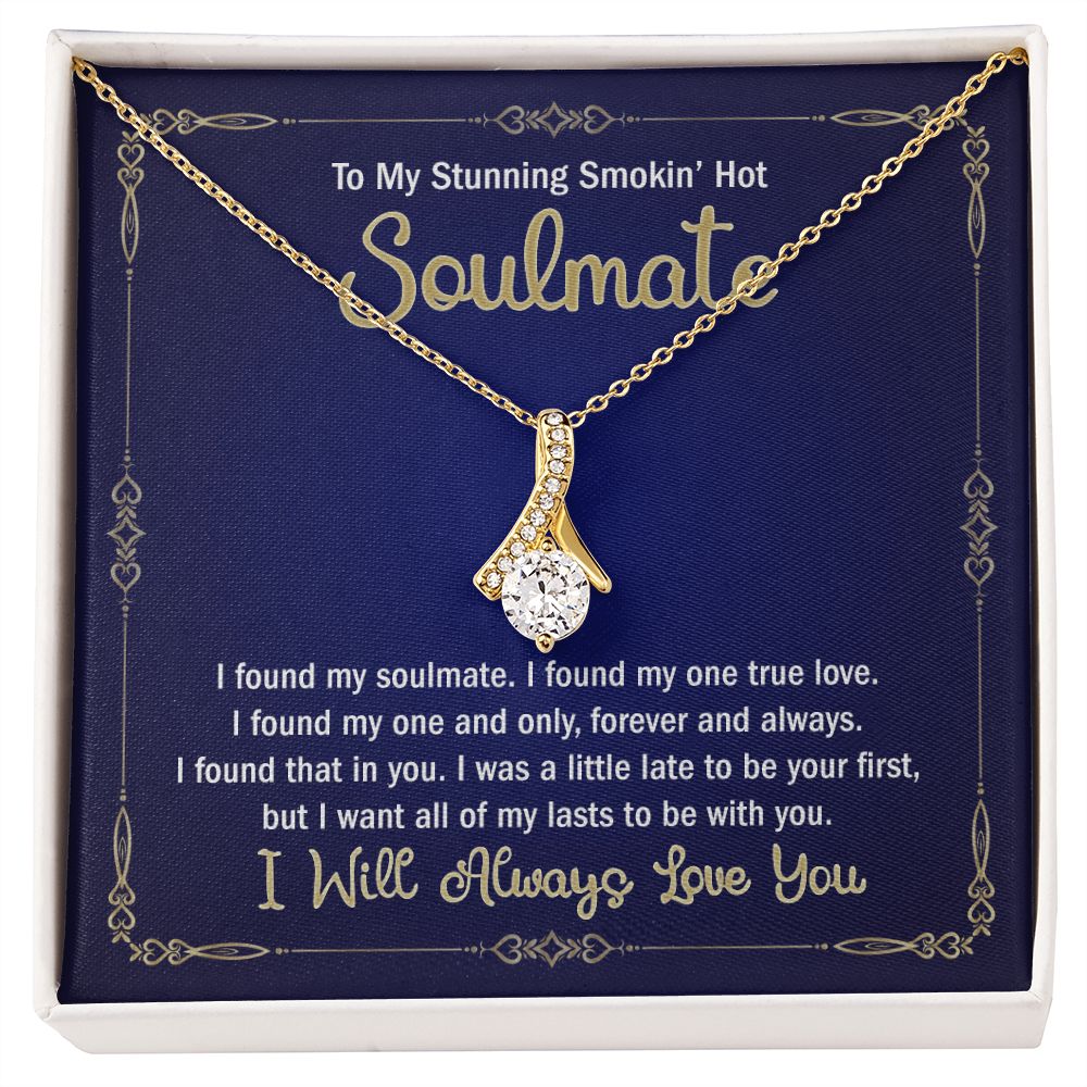 To My Smokin Hot Soulmate Necklace - Wife Gifts From Husband To My Wife Necklace, Gift for Her Romantic, Girlfriend Gifts Necklace for Wife from Men Includes Message Card and Gift Box 6 Alluring Beauty Necklace