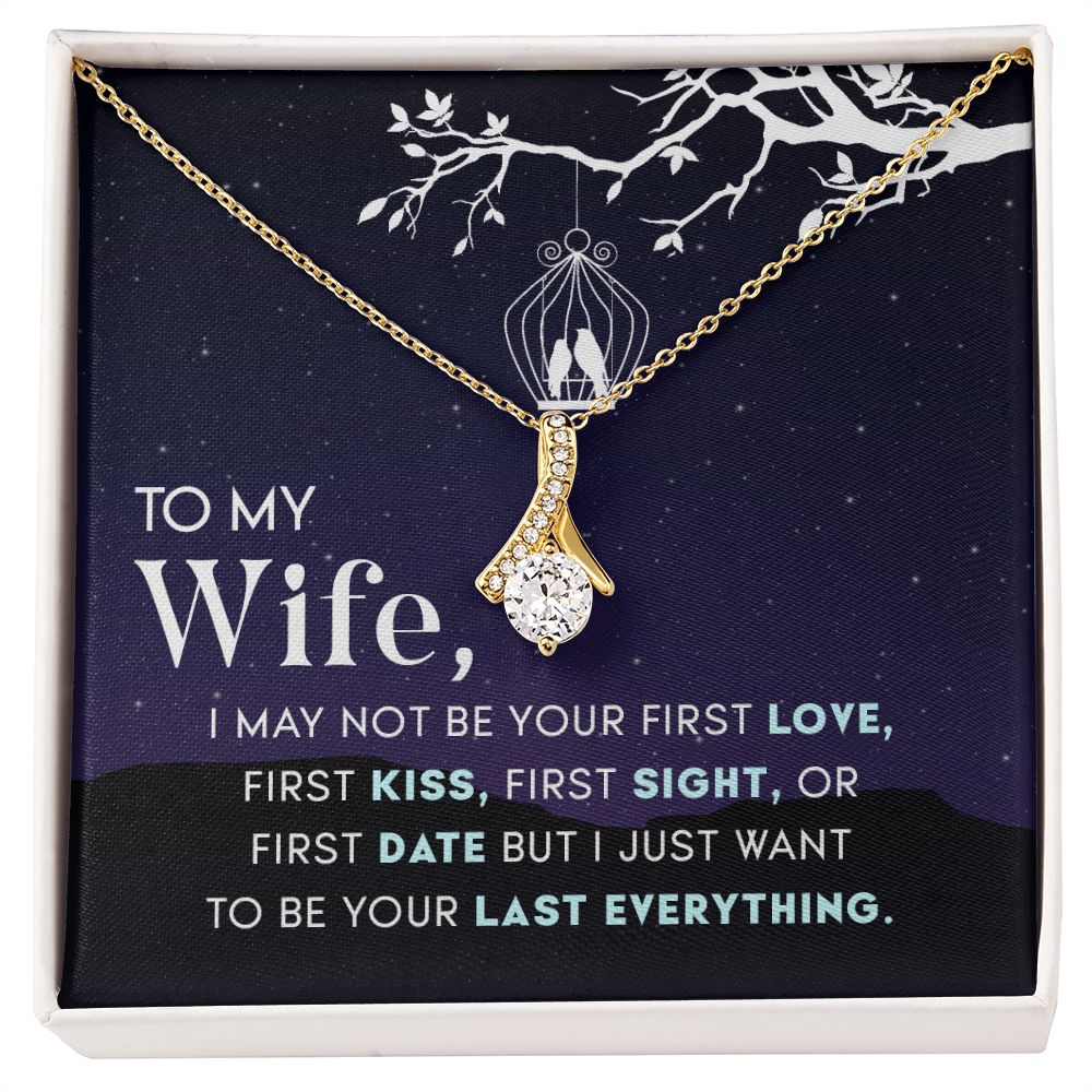 To My Wife Necklace from Husband, Personalized Necklace for Women, Luxury Necklace for Wife from Man Men, Wedding Anniversary Present For Wife, Beautiful Wife Jewelry Christmas Birthday Gift For Wife15 Alluring Beauty Necklace