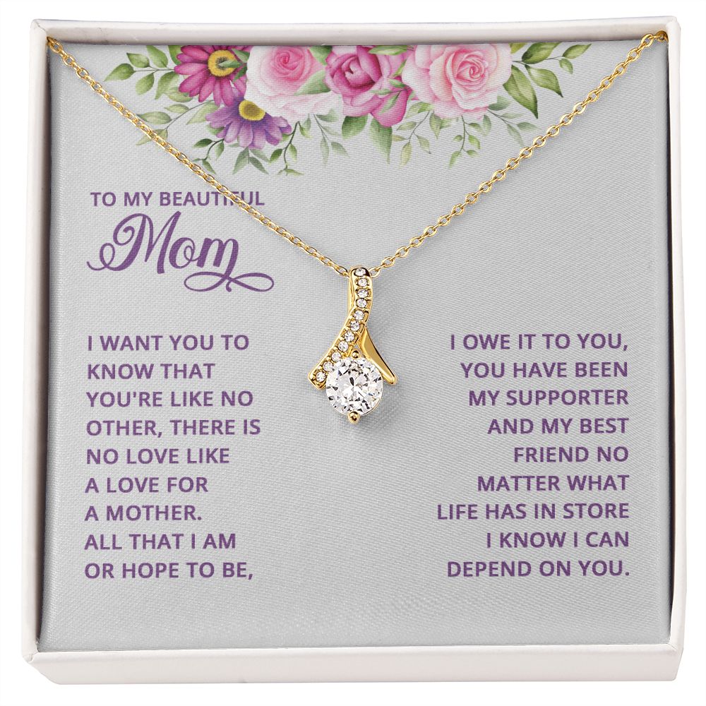 Mom Necklace Gifts for Mom from Daughter to Mom Gifts for Mothers Day from Daughter, To My Mom Necklace from Daughter to Mom Birthday Gifts Necklace with Message Card and Gift Box17 Alluring Beauty Necklace