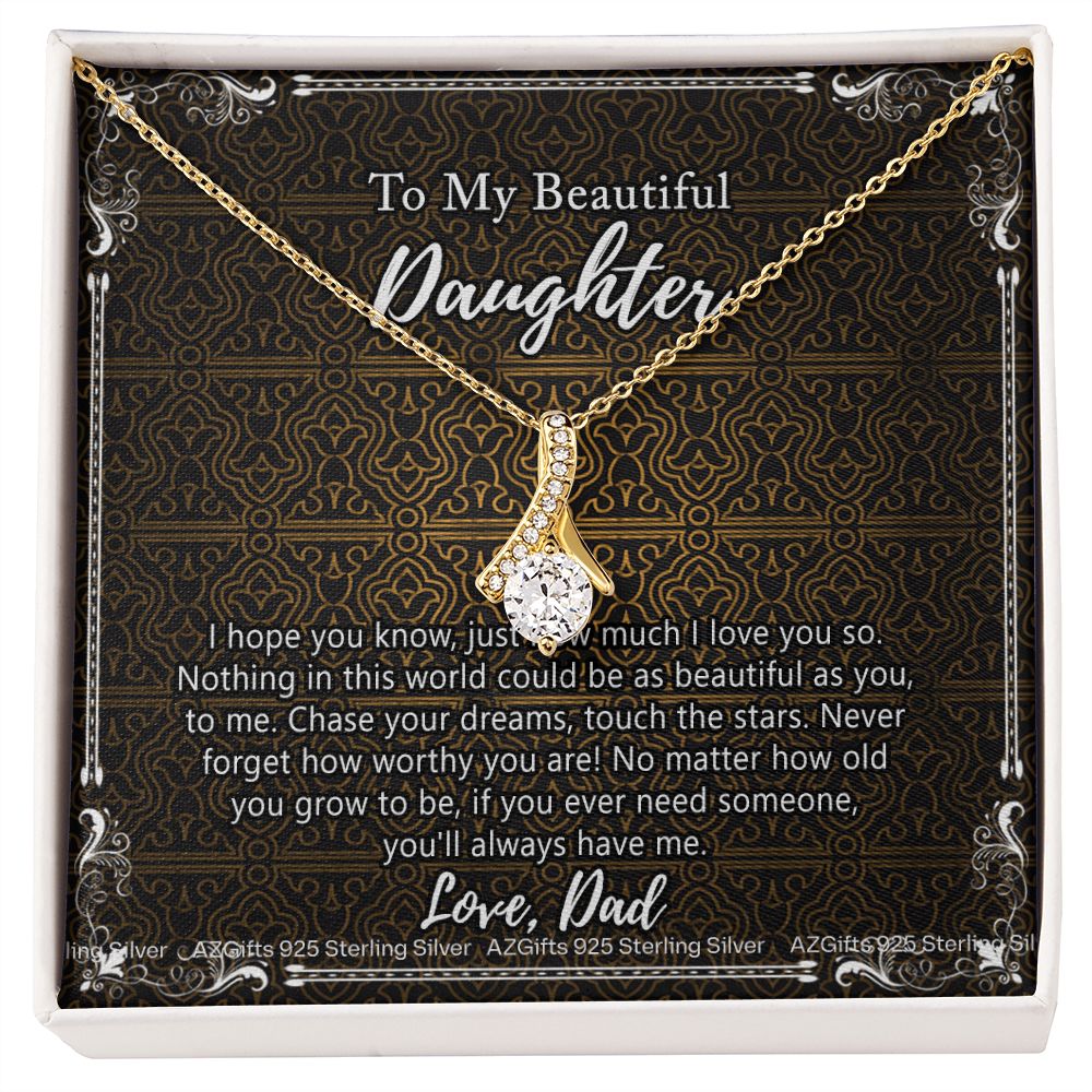 Daughter Gift From Dad Father To My Daughter Necklace for Daughter Jewelry Necklace Meaningful Jewelry Personalized Jewelry Gifts For Women Girls Her Alluring Beauty Necklace