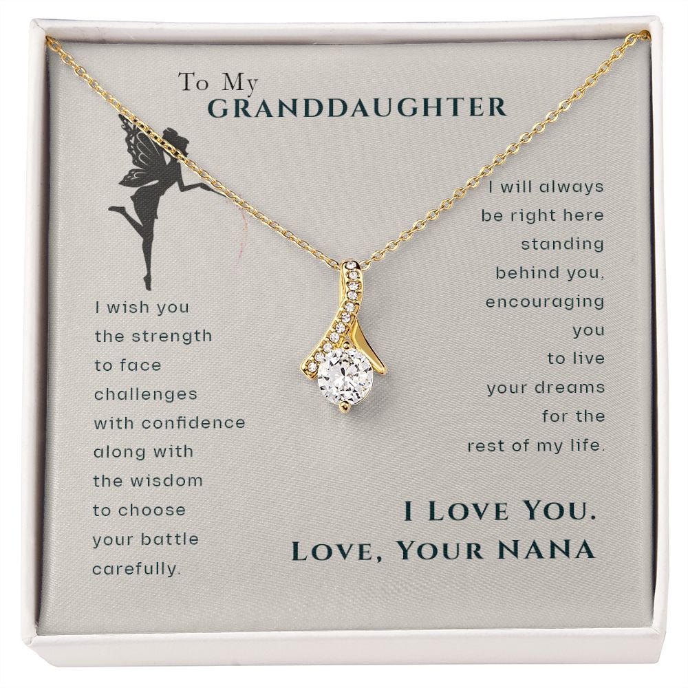 To My Granddaughter Dragonfly Necklace, Gift for Granddaughter From Nana Alluring Beauty Necklace