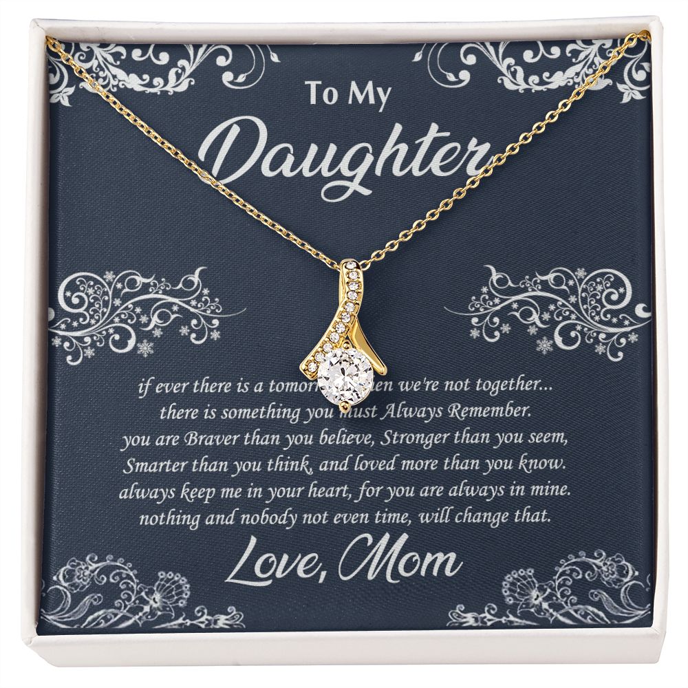 Jewelry Pendant Present for Daughter, To My Daughter Gift Necklace from Mom, Mother Daughter Gift Ideas, Birthday Christmas Gift Graduation Gifts for Daughters, Mother and Daughter Necklace 19 Alluring Beauty Necklace