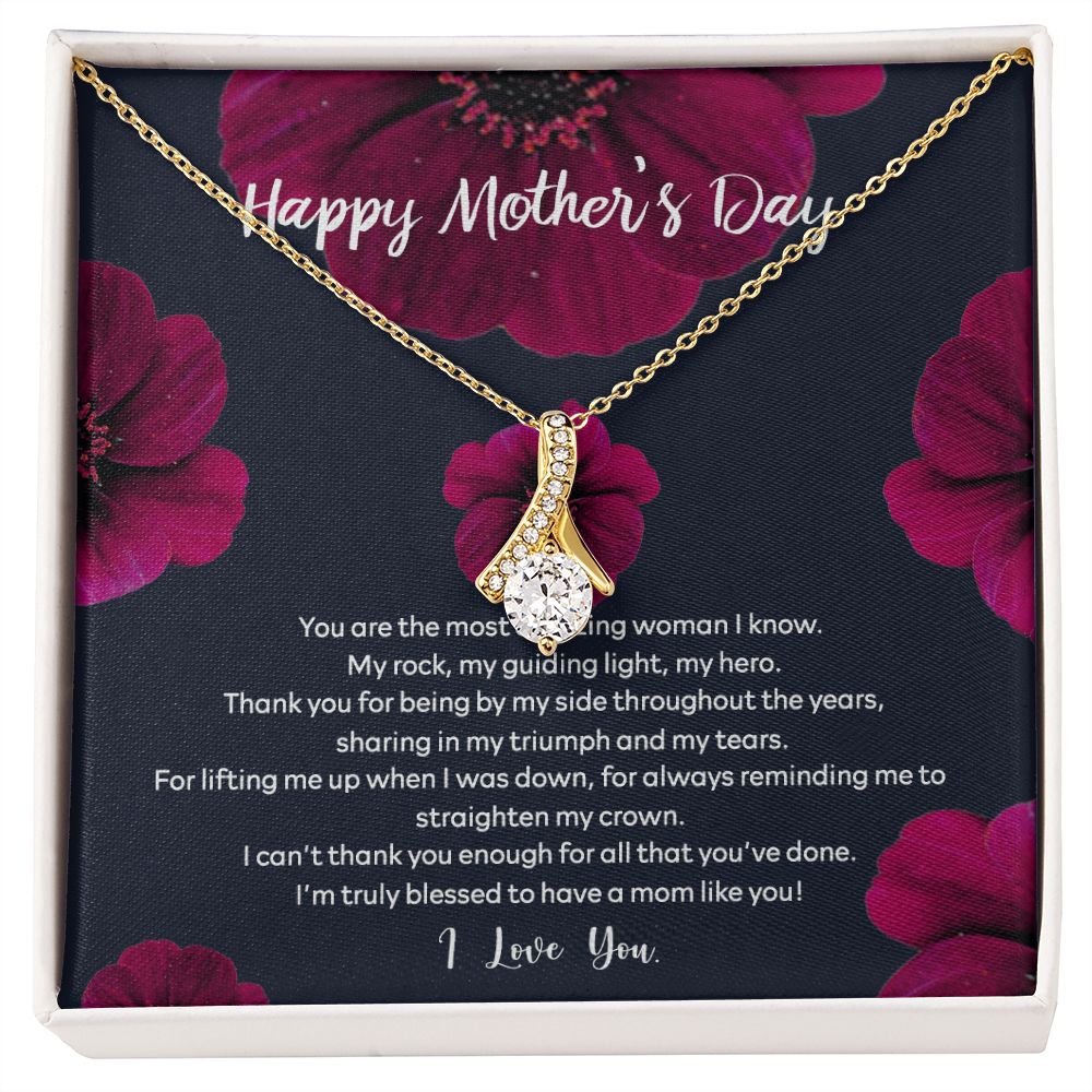 Mom Necklace Gifts for Mom from Daughter to Mom Gifts for Mothers Day from Daughter, To My Mom Necklace from Daughter to Mom Birthday Gifts Necklace with Message Card and Gift Box2235 Alluring Beauty Necklace