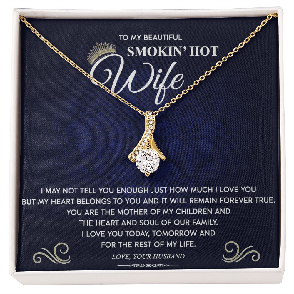 To My Wife Necklace from Husband, Personalized Necklace for Women, Luxury Necklace for Wife from Man Men, Wedding Anniversary Present For Wife, Beautiful Wife Jewelry Christmas Birthday Gift For Wife10 Alluring Beauty Necklace