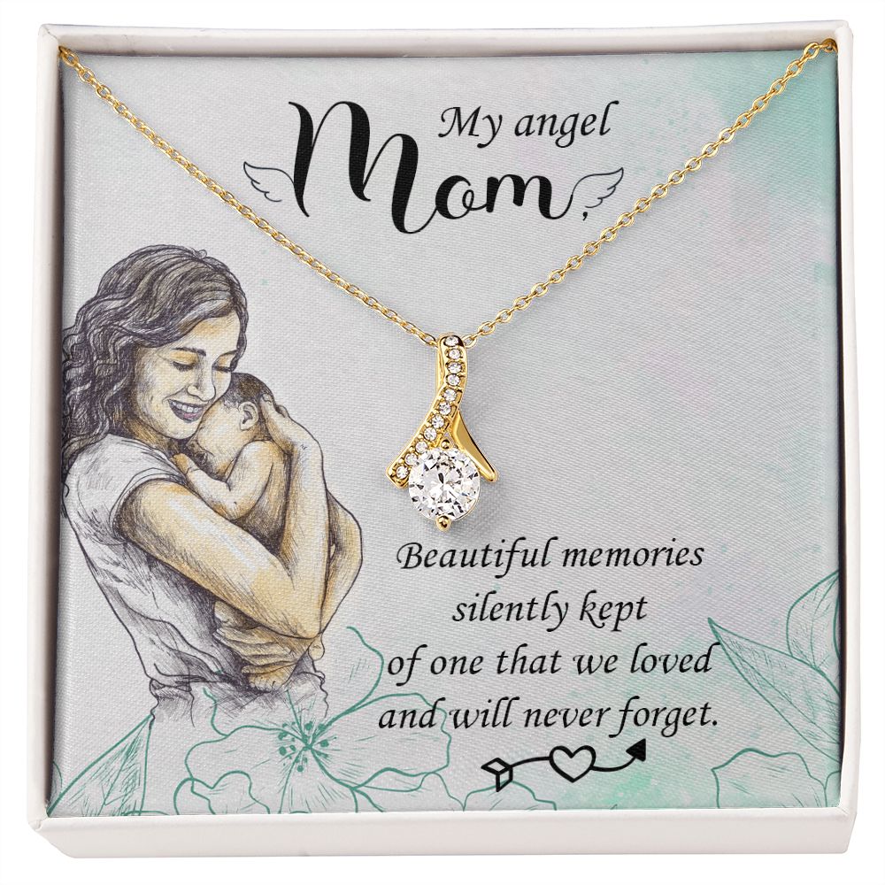 To My Mom Mother My Angel Necklace Pendant Gift From Daughter Beautiful Memories With Message Card Gift For Mom Alluring Beauty Necklace