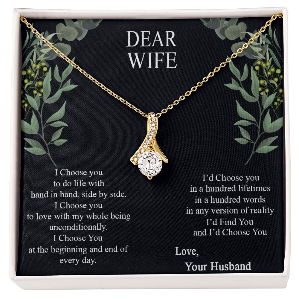 Birthday Gifts For Wife, Necklace Gifts For Wife From Husband, To My Wife Jewelry For Women , To My Wife Necklace  from Husband Wedding Anniversary Present For Wife, Beautiful Wife Jewelry Christmas12 Alluring Beauty Necklace