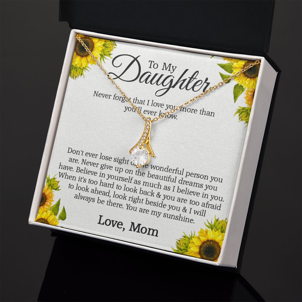 Mother Daughter Gift Ideas, To My Daughter Gift Necklace from Mom, Jewelry Pendant Present for Daughter, Birthday Christmas Gift Graduation Gifts for Daughters, Mother and Daughter Necklace 2132 Alluring Beauty Necklace