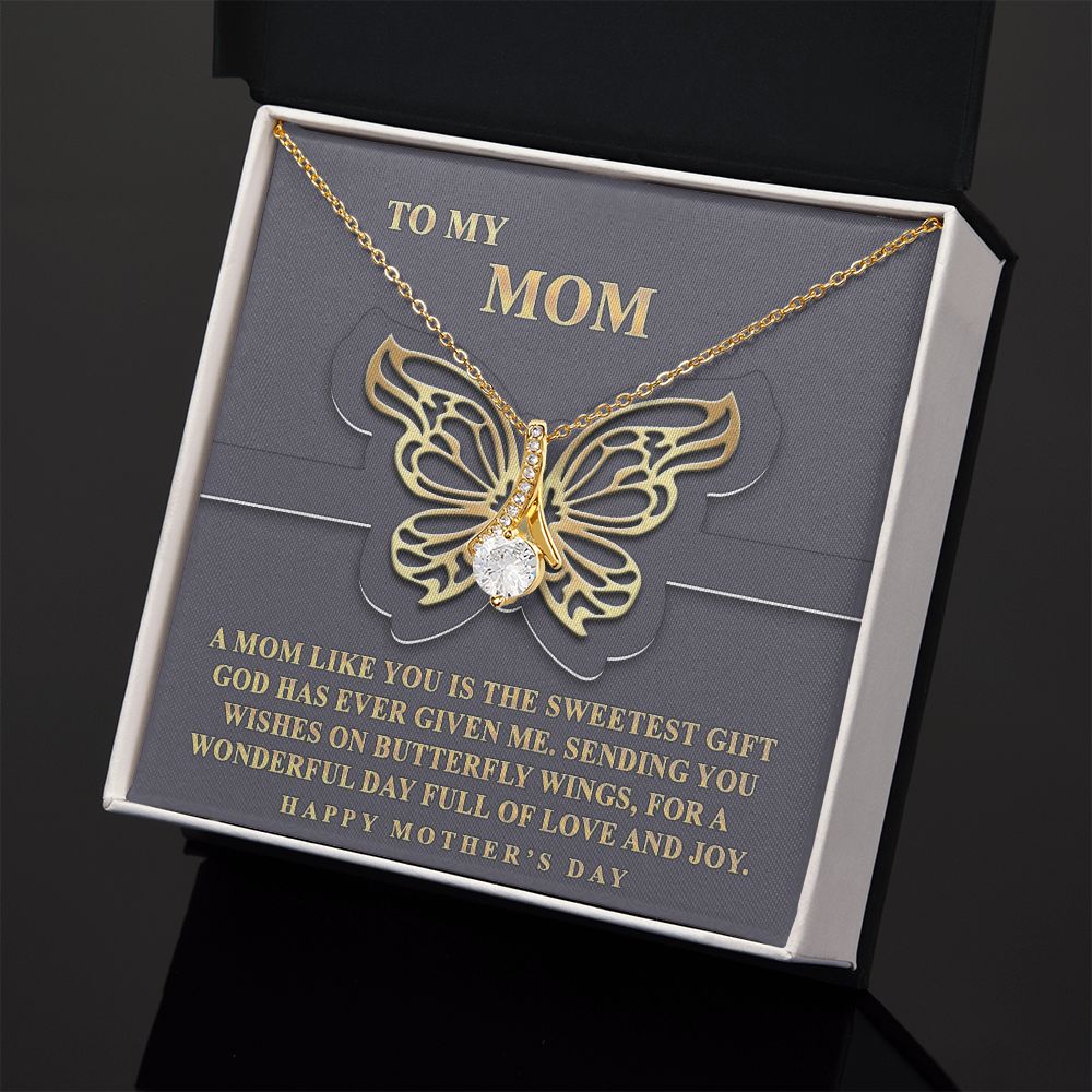 To My Mom Necklace, Gift For Mom, Mother's Day Gift from Daughter, Mom Jewelry Gift for Mothers Day, Birthday Gift for Mother, Moms Gift from Daughter Son, Necklace for Mom Mother 12 Alluring Beauty Necklace