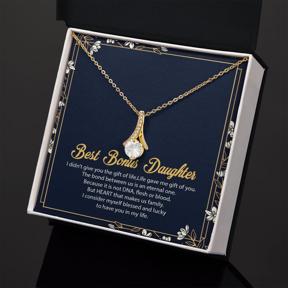Bonus Daughter Gifts From Stepdad, Step Daughter Gifts From Stepmom, Stepdaughter Gifts From Stepdad, Father Stepdaughter Necklace, To My Bonus Daughter Necklaces, Christmas Gifts For Bonus8 Alluring Beauty Necklace