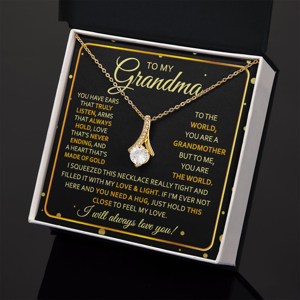 To My Grandma Necklace, Gift for Grandmother Necklace, Mothers Day Gift For Grandma Nana, Grandma Jewelry From Grandchildren GrandKids , Jewelry Box Gift For Grandma Grandmother7 Alluring Beauty Necklace