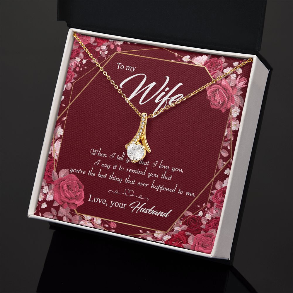To My Wife Necklace Pendant Gift From Husbnd Habby Birthday Jewelry with Message Card and Gift Box. Wife Necklace Gift for Wife from Husband Valentine's Day Gift For Wife Future Wife Alluring Beauty Necklace