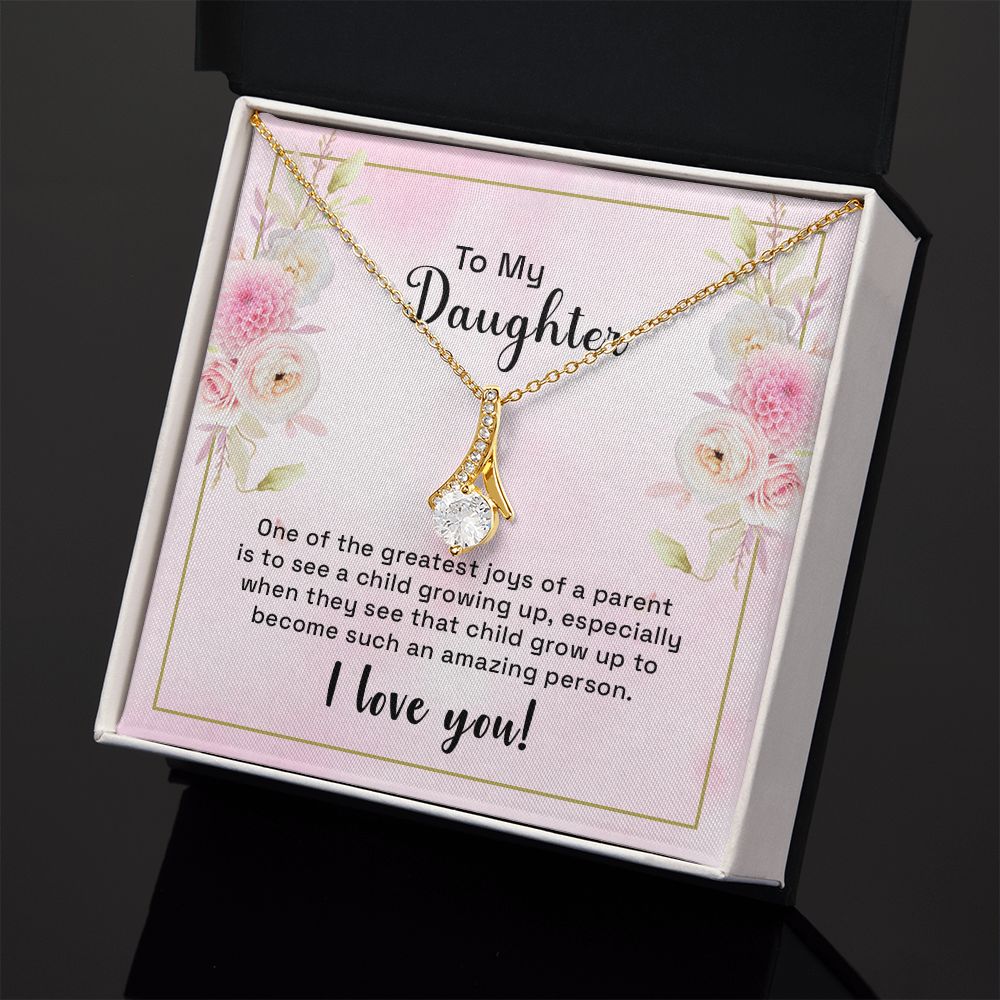 Mother and Daughter Necklace for Girls, To My Daughter Gift Necklace from Mom, Birthday Christmas Gift Graduation Gifts for Daughters, Jewelry Pendant Present for Daughter, Mother Daughter Gift 44 Alluring Beauty Necklace