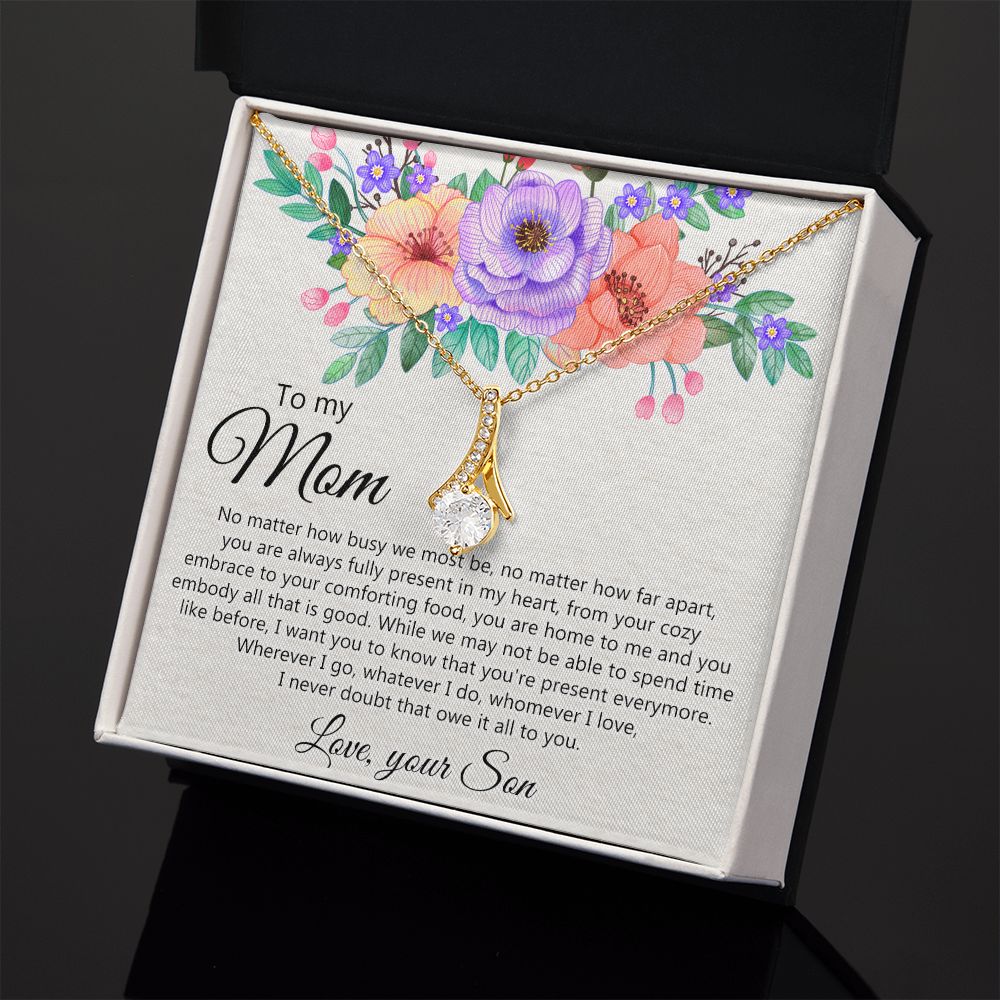To my Mom Love Your Son Necklace, Meaningful Gift for Mom Necklace Jewelry for Women, Gift for Mom from Son, Son to Mom Jewelry Box, Mom Gift on Mother's Day Birthday Holiday Present Alluring Beauty Necklace