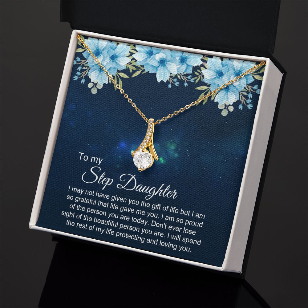 Bonus Daughter Gifts From Stepdad, Step Daughter Gifts From Stepmom, Stepdaughter Gifts From Stepdad, Father Stepdaughter Necklace, To My Bonus Daughter Necklaces, Christmas Gifts For Bonus3 Alluring Beauty Necklace