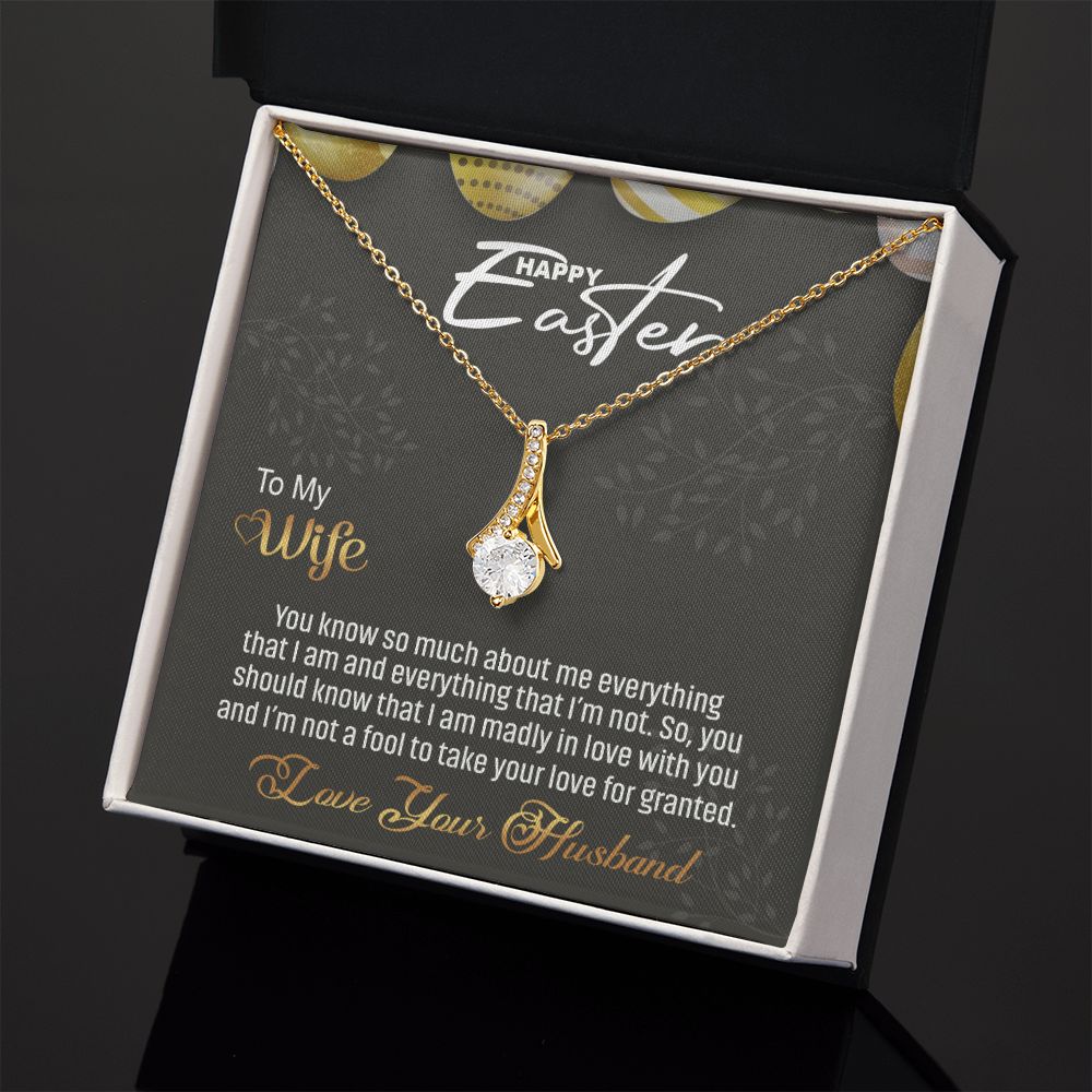 To my Wife Love Knot Necklace, Easter Gift for Wife Necklace, Easter Necklace Alluring Beauty Necklace