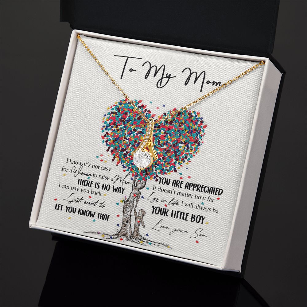 To My Mom Necklace Pendant Gift From Son  And Happy Mother's Day Gift For Mom Birthday, Anniversary You Are Appreciated I Go In Life Your Little Boy Alluring Beauty Necklace