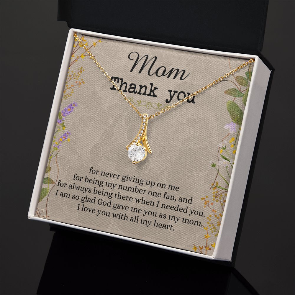 To My Mom Necklace, Thank you Mom Gift, Gift for Mom, Mother's Day Gift from Daughter, Mother Daughter gift, Gift from child, Gift for Mom, Mothers Day Necklace for Women Alluring Beauty Necklace