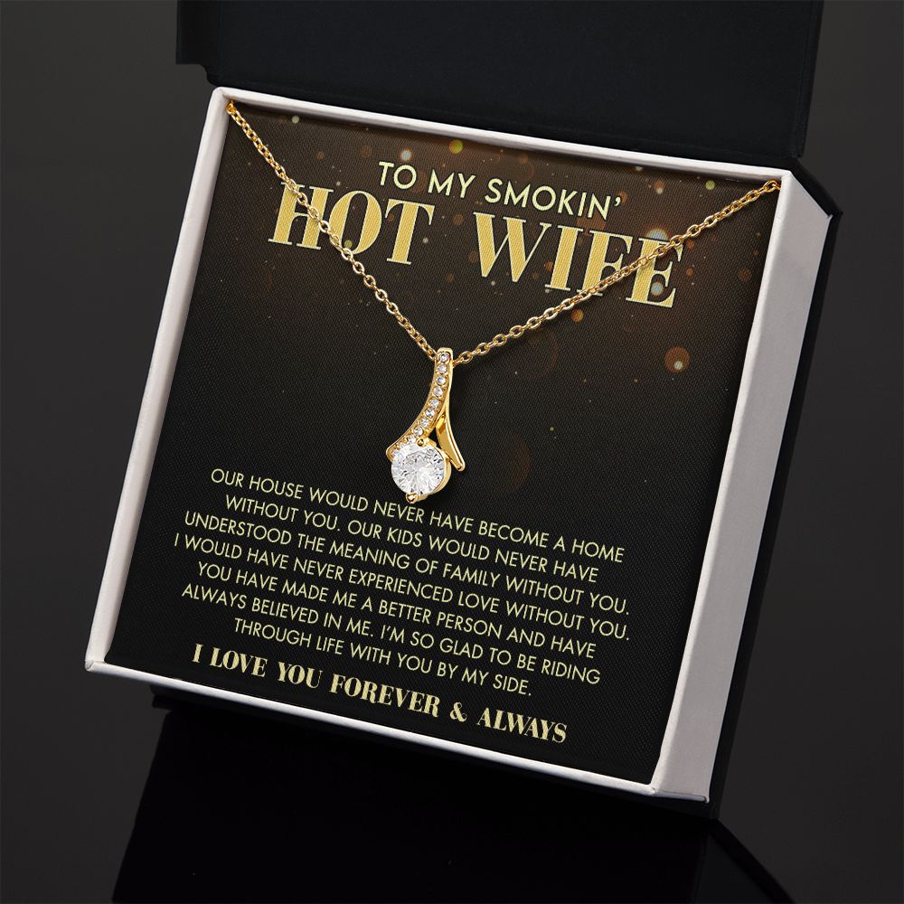 To My Wife Necklace from Husband, Personalized Necklace for Women, Luxury Necklace for Wife from Man Men, Wedding Anniversary Present For Wife, Beautiful Wife Jewelry Christmas Birthday Gift For Wife11 Alluring Beauty Necklace