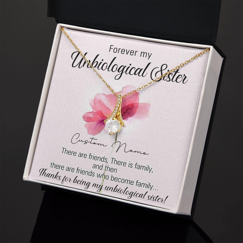 To My Unbiological Sister Necklace for Soul Sister Gift for Big Little Sorority Sister in Law Necklace for Sister Gift Tribe Jewelry Birthday Gift Idea for Best Friend 301 Alluring Beauty Necklace