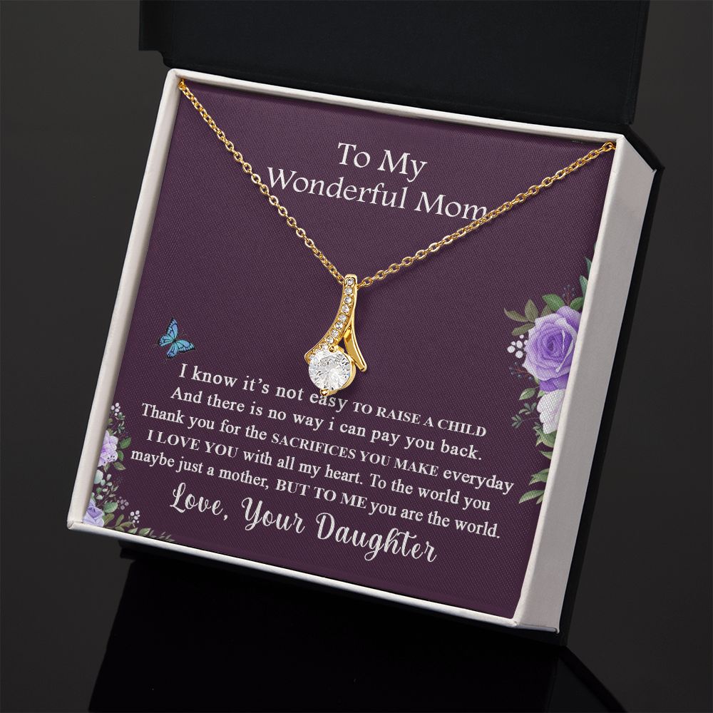 Mom Necklace Gifts for Mom from Daughter to Mom Gifts for Mothers Day from Daughter, To My Mom Necklace from Daughter to Mom Birthday Gifts Necklace with Message Card and Gift Box2231 Alluring Beauty Necklace