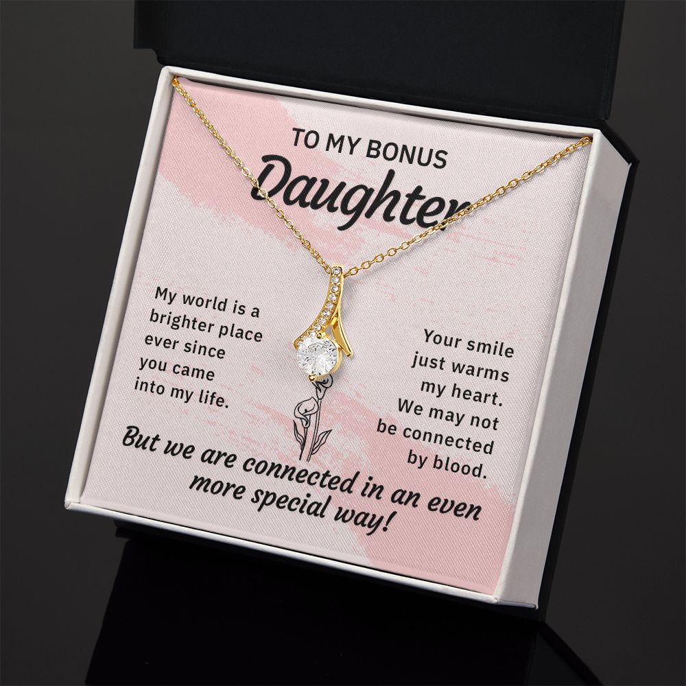 Bonus Daughter Gifts From Stepdad, Step Daughter Gifts From Stepmom, Stepdaughter Gifts From Stepdad, Father Stepdaughter Necklace, To My Bonus Daughter Necklaces, Christmas Gifts For Bonus11 Alluring Beauty Necklace