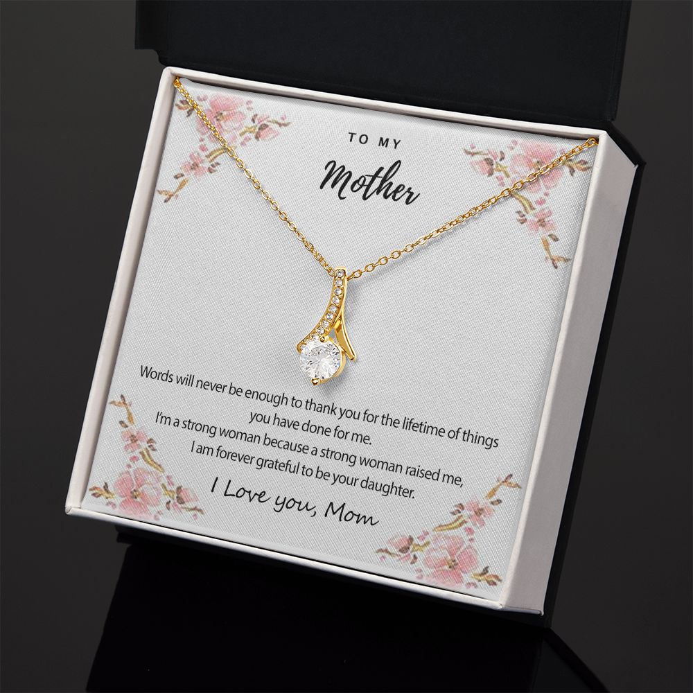 Mom Necklace Gifts for Mom from Daughter to Mom Gifts for Mothers Day from Daughter, To My Mom Necklace from Daughter to Mom Birthday Gifts Necklace with Message Card and Gift Box2226 Alluring Beauty Necklace
