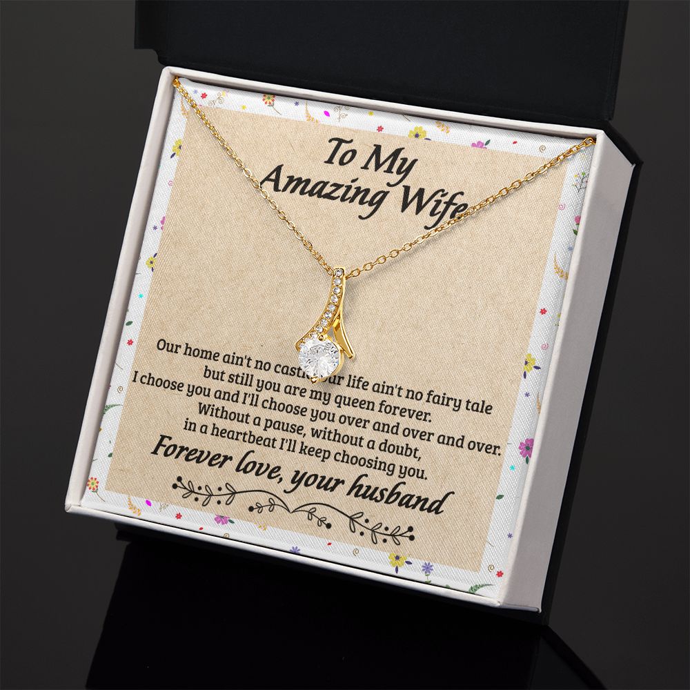 Birthday Gifts For Wife, Necklace Gifts For Wife From Husband, To My Wife Jewelry For Women , To My Wife Necklace  from Husband Wedding Anniversary Present For Wife, Beautiful Wife Jewelry Christmas18 Alluring Beauty Necklace
