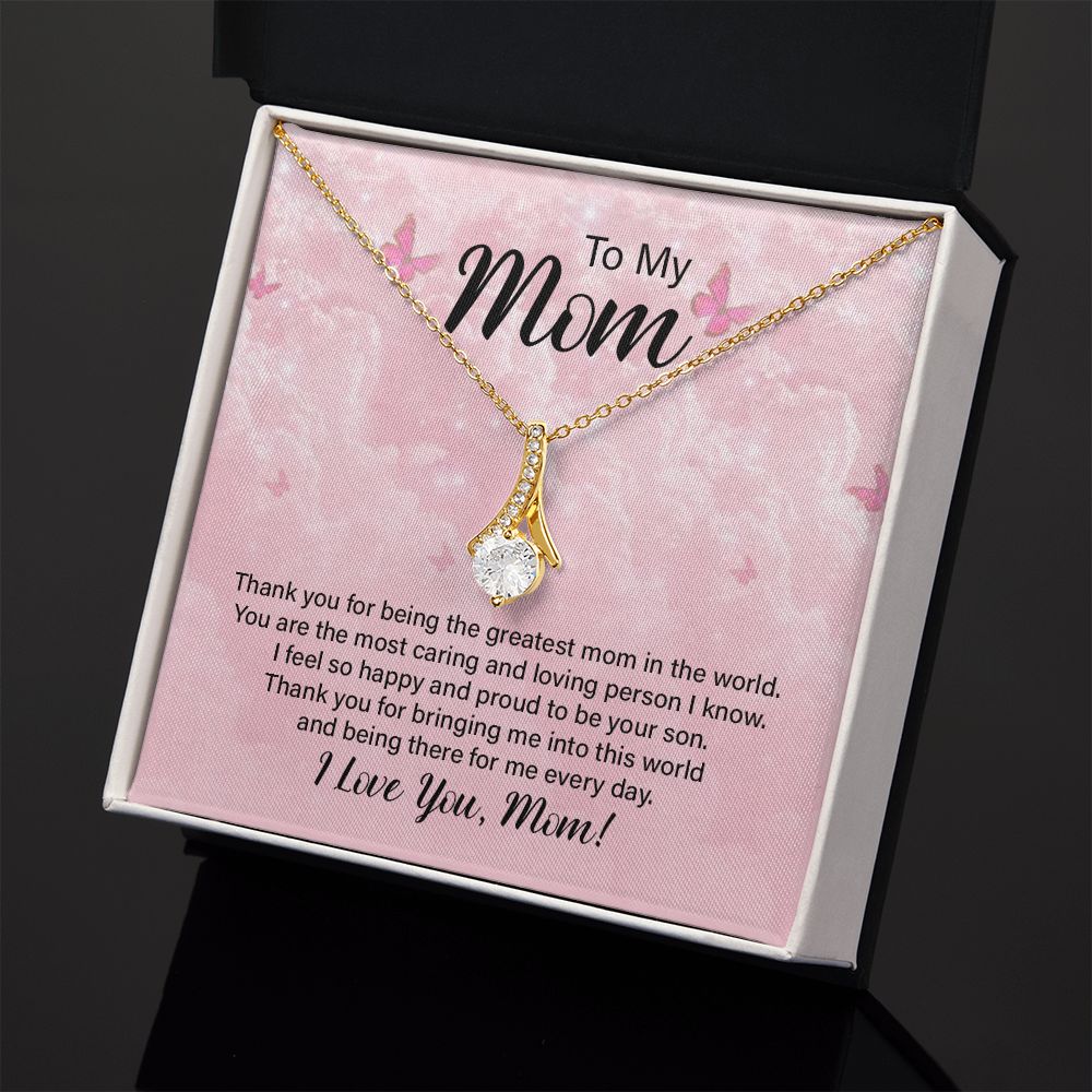To My Mom Necklace, Gift For Mom, Mother's Day Gift from Daughter, Mom Jewelry Gift for Mothers Day, Birthday Gift for Mother, Moms Gift from Daughter Son, Necklace for Mom Mother 24 Alluring Beauty Necklace