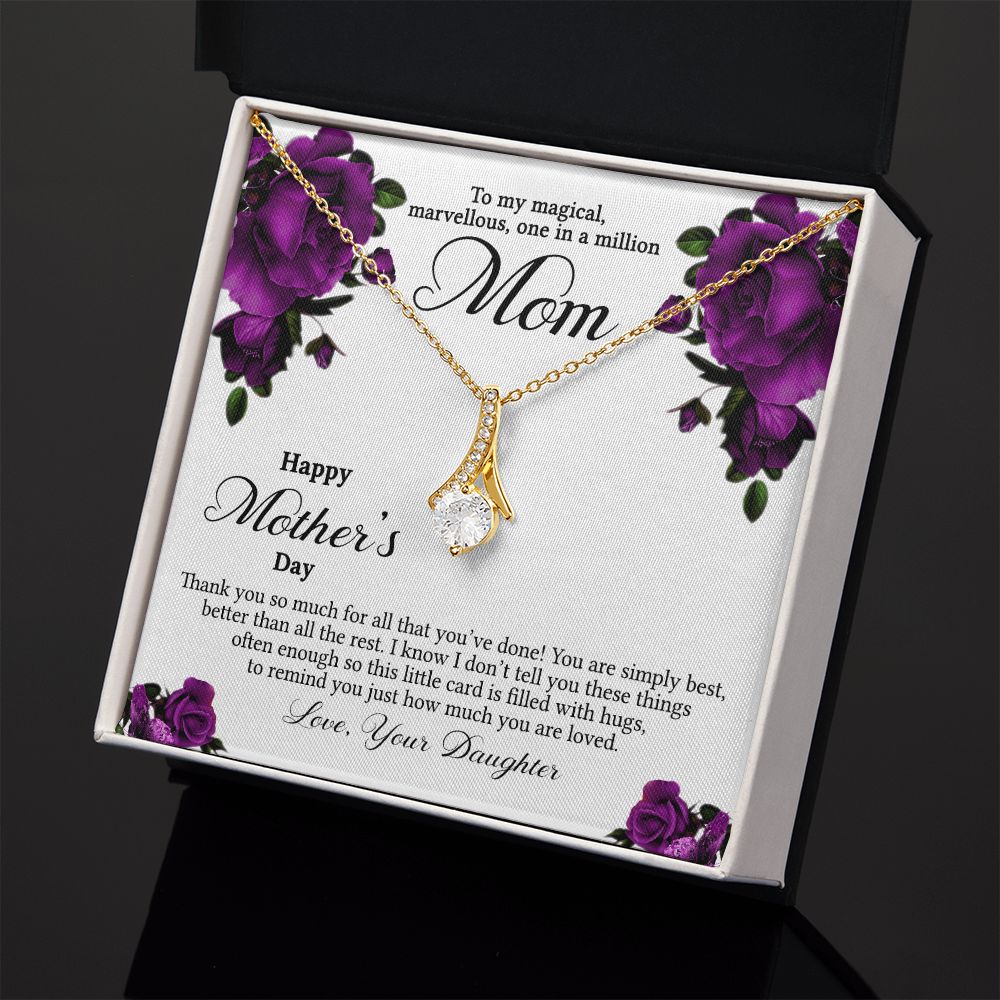Mom Necklace Gifts for Mom from Daughter to Mom Gifts for Mothers Day from Daughter, To My Mom Necklace from Daughter to Mom Birthday Gifts Necklace with Message Card and Gift Box3 Alluring Beauty Necklace