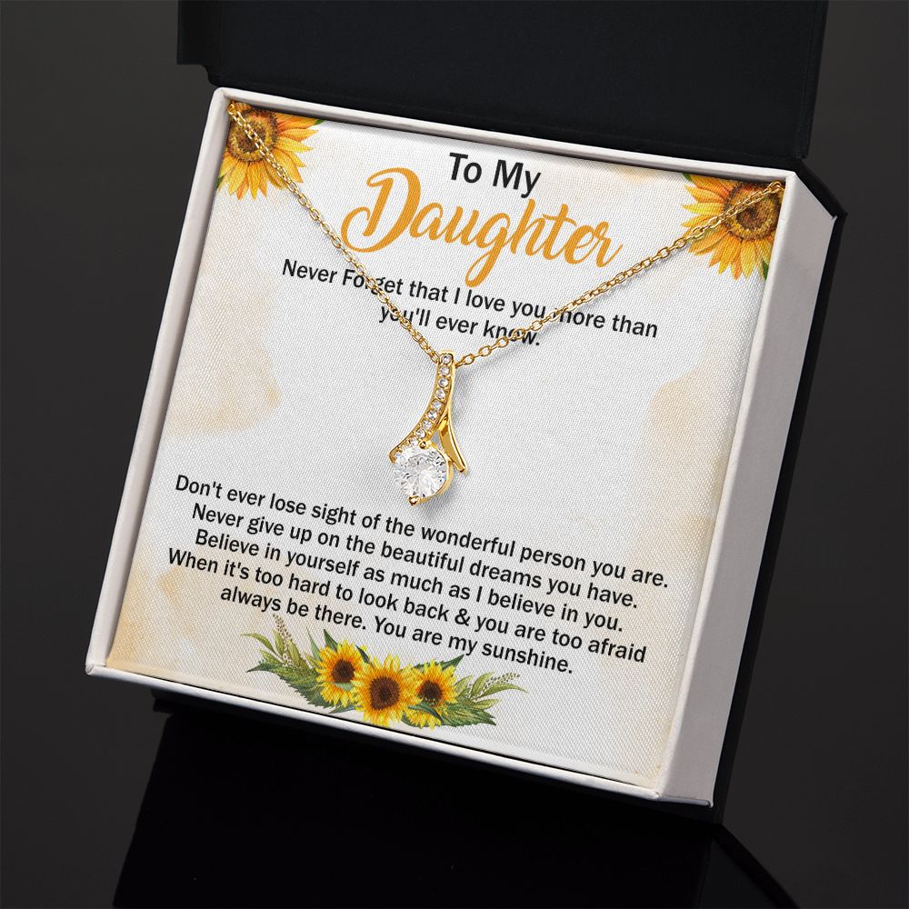 Jewelry Pendant Present for Daughter, To My Daughter Gift Necklace from Mom, Mother Daughter Gift Ideas, Birthday Christmas Gift Graduation Gifts for Daughters, Mother and Daughter Necklace 11 Alluring Beauty Necklace