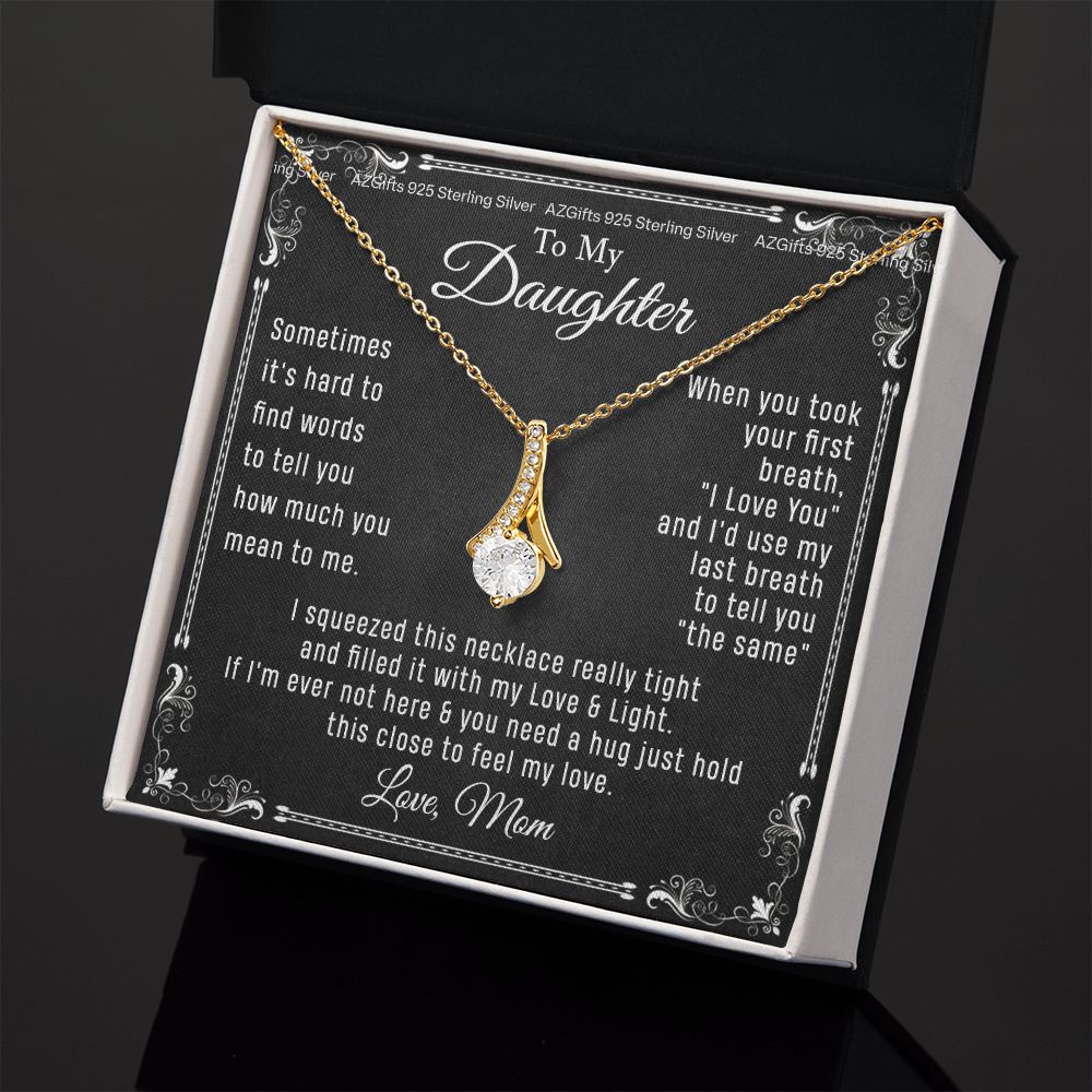 To My Daughter Necklace From Mom - Necklaces For Daughter From Mom, Mother Daughter Necklace, Gifts For Daughters From Mothers, Jewelry Gift For Badass Daughter On Birthday, Christmas, Graduation Alluring Beauty Necklace