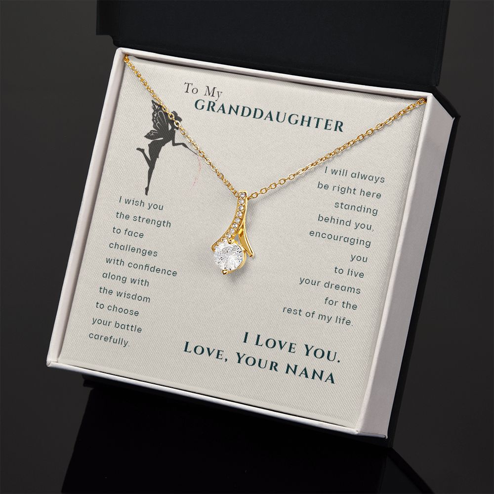 To My Granddaughter Dragonfly Necklace, Gift for Granddaughter From Nana Alluring Beauty Necklace