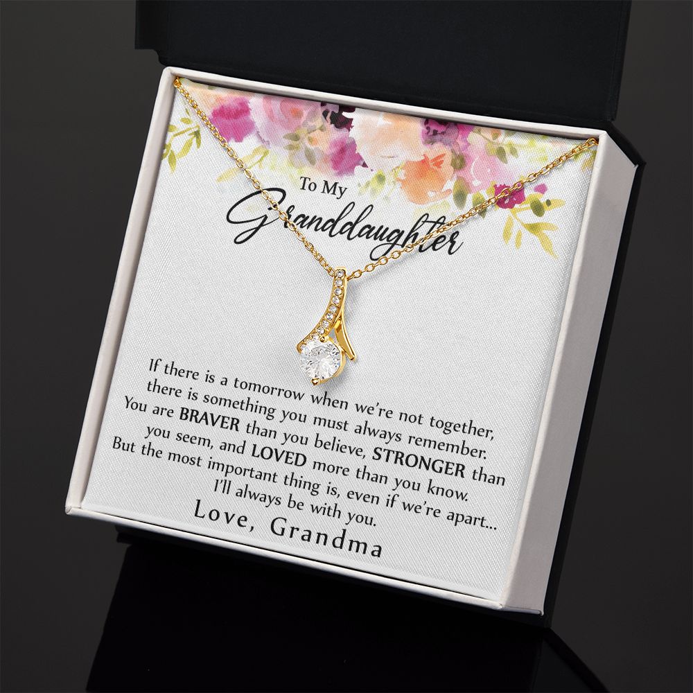 To My Granddaughter Love Knot Necklace, Graduation Gift For Girl From Grandma Alluring Beauty Necklace