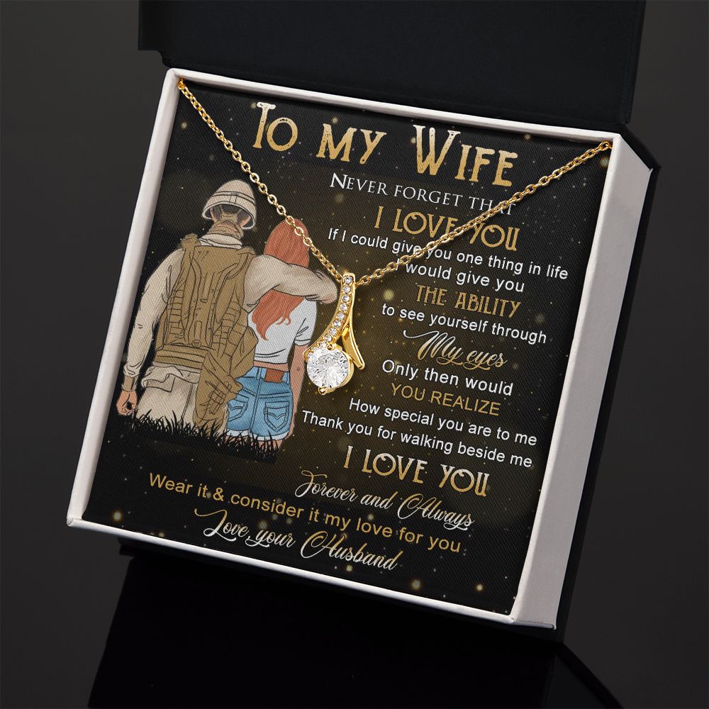 Birthday Gifts For Wife, Necklace Gifts For Wife From Husband, To My Wife Jewelry For Women , To My Wife Necklace  from Husband Wedding Anniversary Present For Wife, Beautiful Wife Jewelry Christmas21 Alluring Beauty Necklace