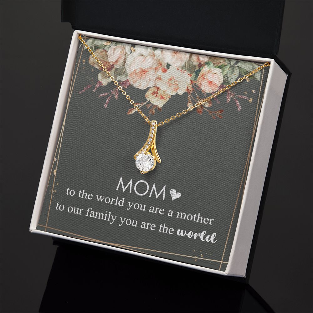 Mom Necklace Gifts for Mom from Daughter to Mom Gifts for Mothers Day from Daughter, To My Mom Necklace from Daughter to Mom Birthday Gifts Necklace with Message Card and Gift Box4 Alluring Beauty Necklace