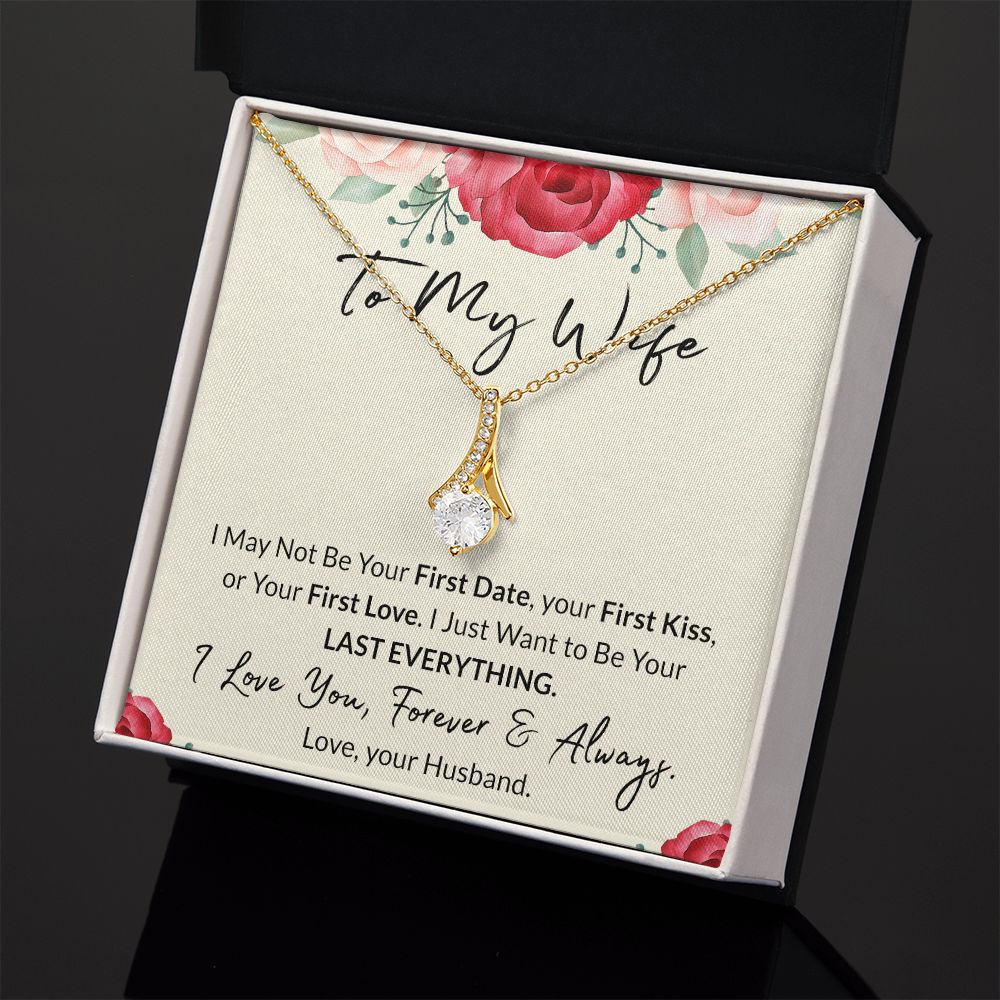 To My Wife Necklace from Husband, Personalized Necklace for Women, Luxury Necklace for Wife from Man Men, Wedding Anniversary Present For Wife, Beautiful Wife Jewelry Christmas Birthday Gift For Wife18 Alluring Beauty Necklace