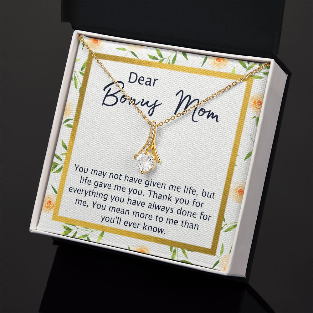 Bonus Mom Gifts, To My Bonus Mom Necklace, Bonus Mom Jewelry, Necklace for Bonus Mom, Step Daughter To Stepmother Necklace, Step Mom Necklace for Women Step Mom Mothers Day Jewelry Alluring Beauty Necklace