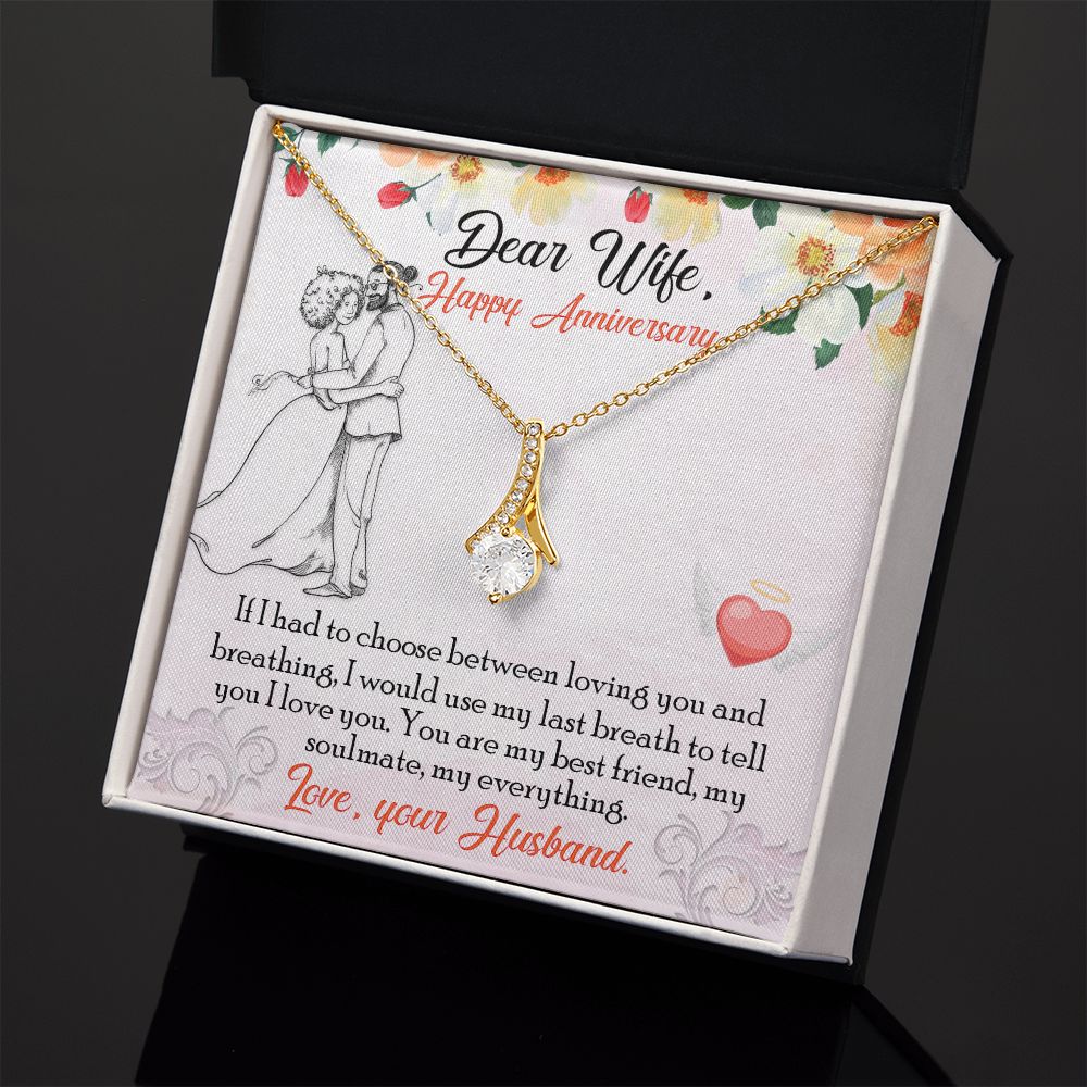 To My Wife Necklace from Husband, Personalized Necklace for Women, Luxury Necklace for Wife from Man Men, Wedding Anniversary Present For Wife, Beautiful Wife Jewelry Christmas Birthday Gift For Wife13 Alluring Beauty Necklace