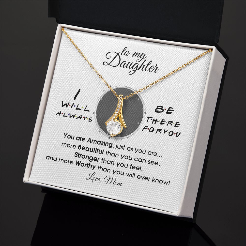 Mother Daughter Gift Ideas, To My Daughter Gift Necklace from Mom, Jewelry Pendant Present for Daughter, Birthday Christmas Gift Graduation Gifts for Daughters, Mother and Daughter Necklace 33 Alluring Beauty Necklace