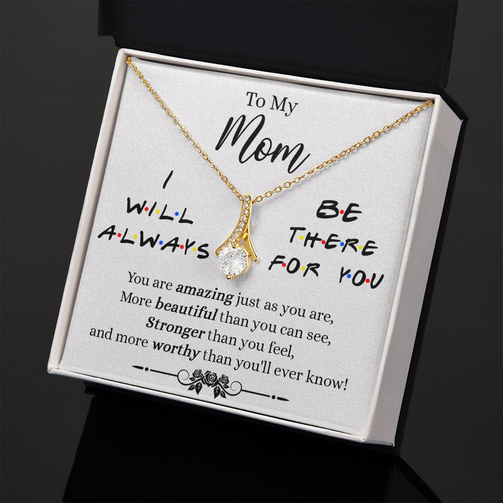 Mother Daughter Necklace Gifts For Mom Birthday Christmas Mothers Day Present To My Mom Jewelry Pendant Message Card Gift Box Alluring Beauty Necklace