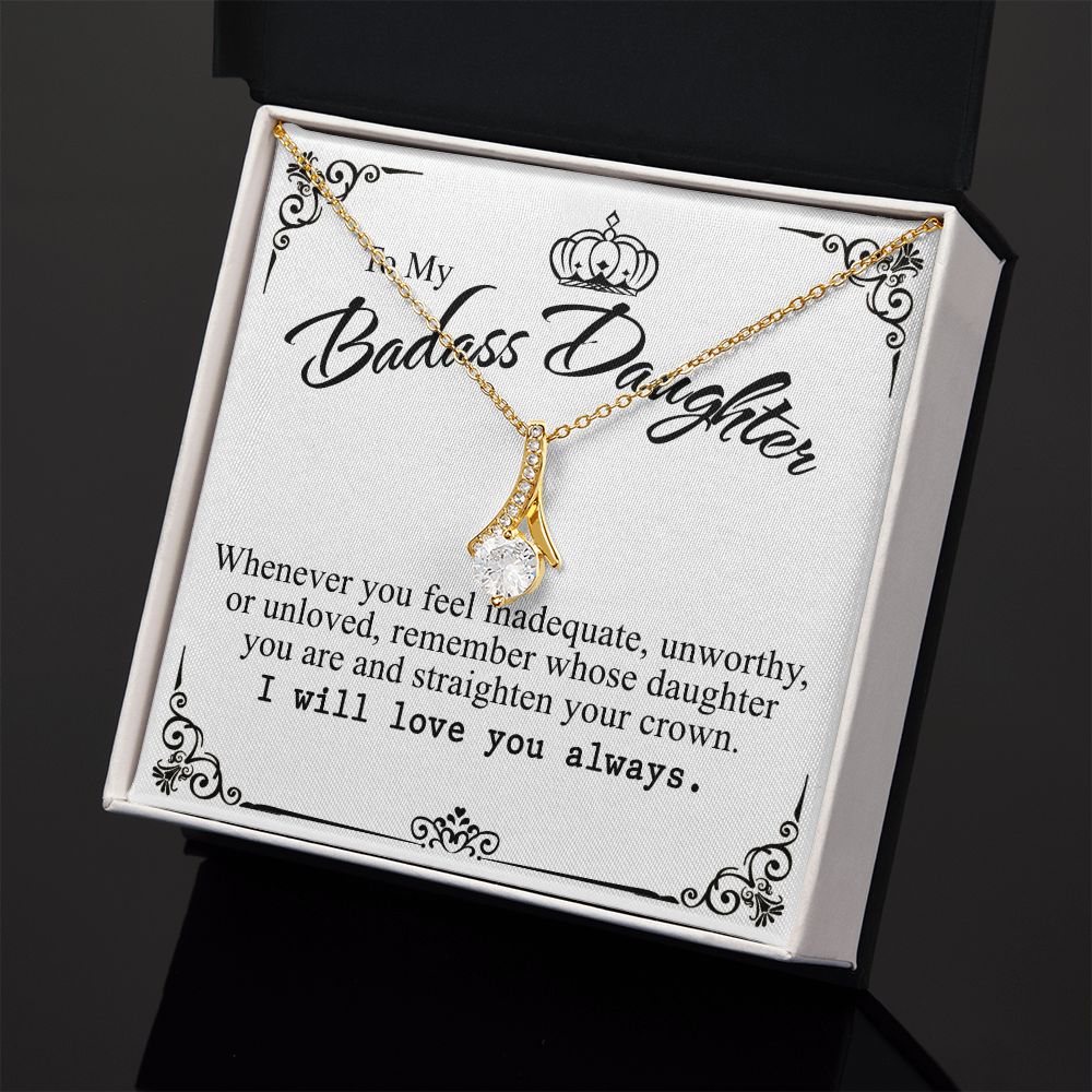 Bonus Daughter Gifts From Stepdad, Step Daughter Gifts From Stepmom, Stepdaughter Gifts From Stepdad, Father Stepdaughter Necklace, To My Bonus Daughter Necklaces, Christmas Gifts For Bonus7 Alluring Beauty Necklace