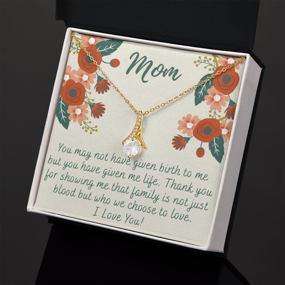 To My Mom Love Knot Necklace Gift for Stepmom Birthday Present Idea for Mother Alluring Beauty Necklace