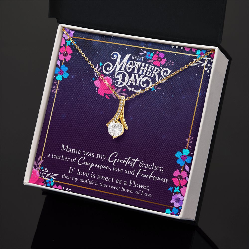 To My Mom Mother Necklace Pendant Gìt From Daughter Or Son Happy Mothers Day Mama Was My Greatest Teacher With Message Card Gift For Mom Alluring Beauty Necklace